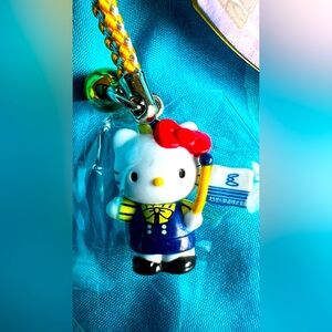 Rare New Hello Kitty Sanrio Netsuke Charm Strap Train Attendant NWT